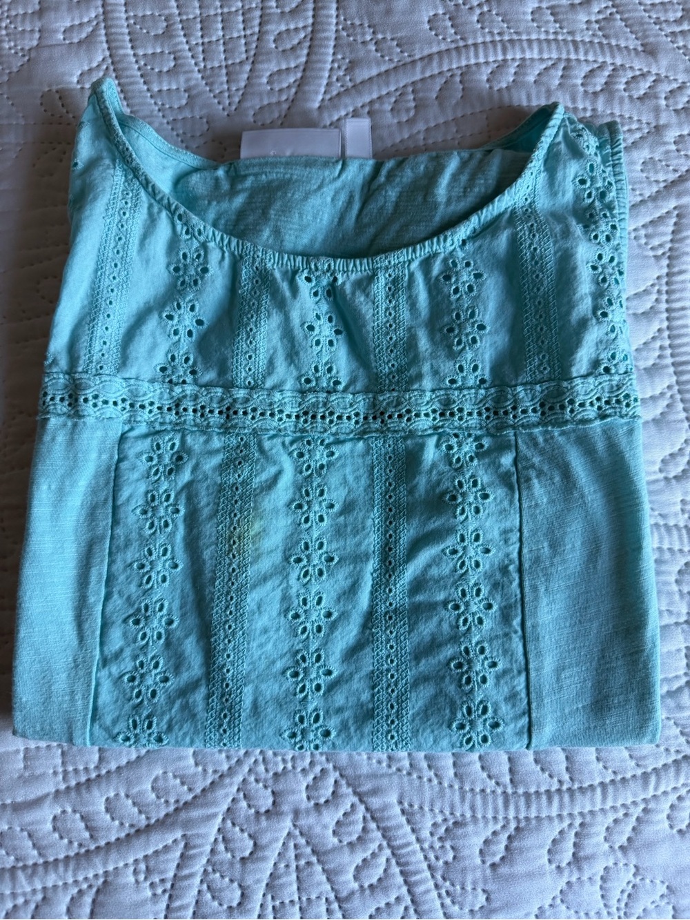 Rafaella Aqua Eyelet Cotton Camisole